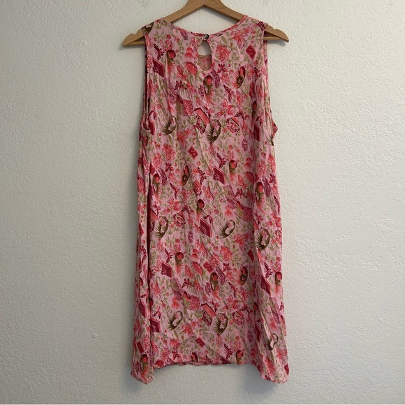 VTG Loco Lindo Pink Floral Sleeveless Dress – Size X-Large – Made in California - Picture 3 of 5